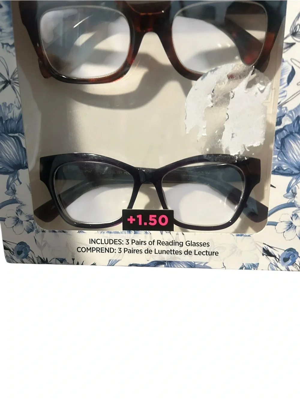 Betsey Johnson Women's Reading Glasses Set in Brown and Black +1.50